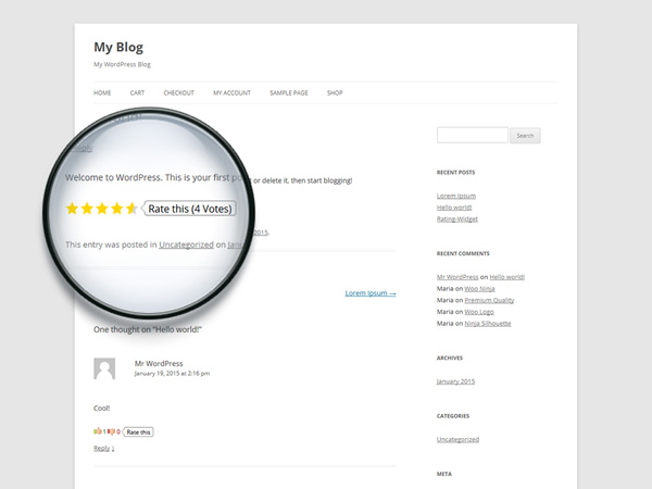 Wordpress rating widget out of 5 stars