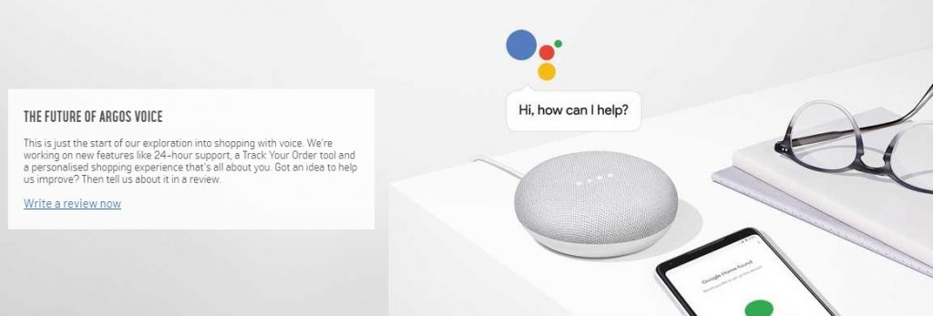 Argos voice shopping with Google Assistant