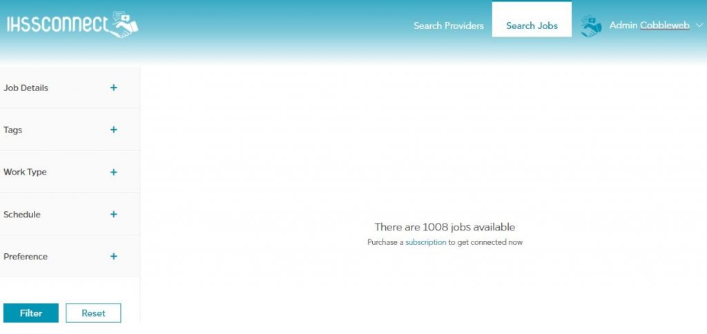 IHSSconnect job search feature