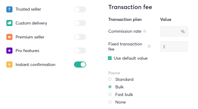 Admin interface for Automated Bulk Seller Payouts