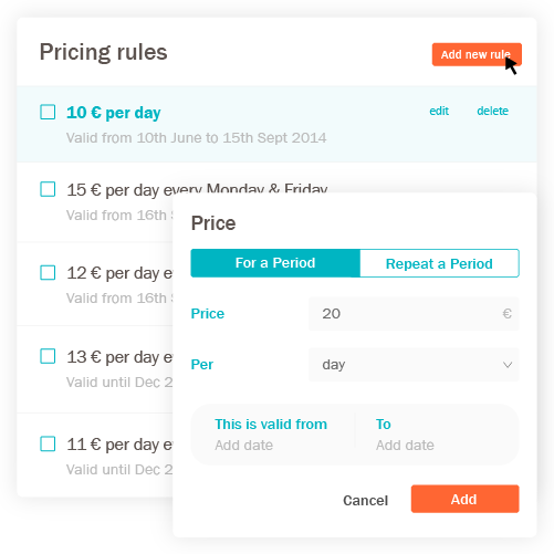 MobyPark car park owner pricing rules